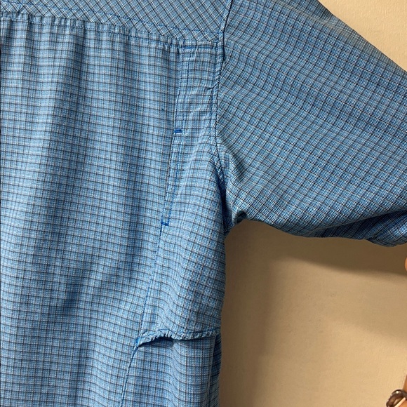 Columbia Blue Plaid Short Sleeve Button-Up - Picture 7 of 9